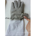 Kevlar Stitching Leather Working Gloves with Canvas Cuff, Unlined MIG TIG Working Gloves, Good Quality Cow Grain Leather Welder Working Gloves Supplier